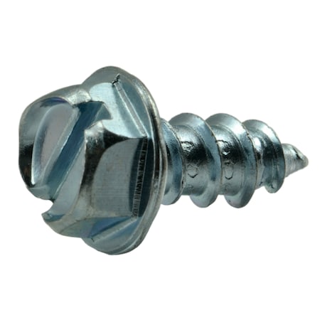 Midwest Fastener Sheet Metal Screw, #12 x 1/2 in, Zinc Plated Steel Flange Hex Head Slotted Drive, 100 PK 02944